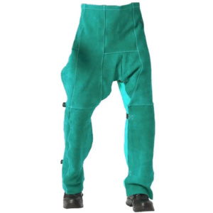 Premium Grade Heavy Duty Industrial Work Suit Fireproof Cotton Cowhide <b>Split</b> Leather Welder <b>Trouser</b> with Polyester Sleeves - Product Image 4