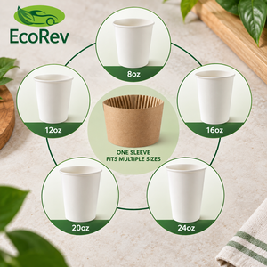 Manchons pour gobelets à café jetables, biodégradables, compostables, écologiques, en papier kraft ondulé, impression numérique, logo personnalisé - Product Image 5