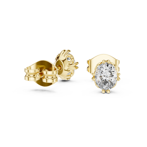 Pendientes con Diamantes Cultivados en Laboratorio de Corte Ovalado de 0.37CT, Engastados en Oro Amarillo de 18K, para Mujer, Regalo de Compromiso, Boda, San Valentín, Uso Diario - Product Image 4