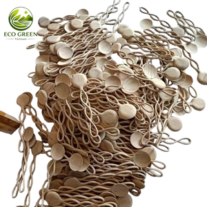 Cuillère en bois écologique faite à la main avec une poignée arrondie pour une décoration esthétique naturelle et des projets de bricolage - Product Image 5