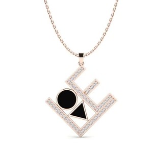 Pendentif de haute qualité en forme de lettre, plaqué argent, avec moissanite, style hip-hop, bijoux unisexes, cadeau - Product Image 1
