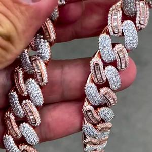 Moissanite Cuban Link <b>Chain</b> in 925 Sterling Silver Gold Plated Hip Hop Fashion Jewelry <b>Necklace</b> - Product Image 1