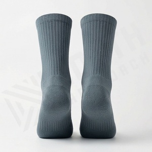 Crew <b>Socks</b> Solid Color Knitted <b>Breathable</b> Running <b>Socks</b> for Adults Spring Season Standard Thickness - Product Image 2