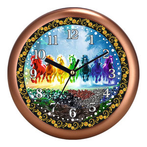 Horloge murale personnalisée avec impression de 7 chevaux au galop pour les célébrations du Nouvel An chinois - Product Image 5
