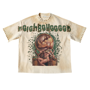 Camiseta Personalizada con Estampado Gráfico Extra Grande, 100% Algodón, Estilo Vintage Lavado, Unisex, Fabricante OEM ODM - Product Image 1