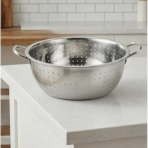 Colador de Acero Inoxidable de Gran Capacidad con Asas Laterales, Cesta Metálica Perforada para Lavar Frutas y Verduras - Product Image 1