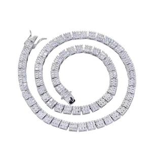 Chaîne de tennis Evanex tendance en argent 925 avec diamants Moissanite, plaquée or sur mesure, pour homme, style Miami, idéale pour les fêtes - Product Image 1