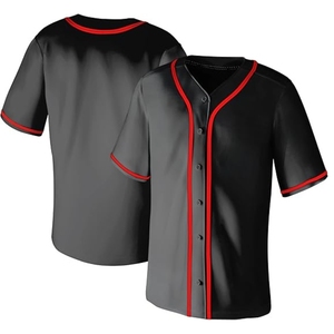 Maillots de baseball pour hommes, chemises à manches courtes, style hip-hop, sport, décontracté, boutonnés, uniformes hip-pop - Product Image 1