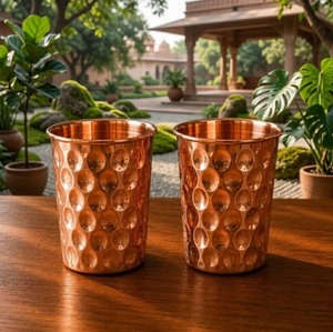 Juego de Botella de Agua Ecológica de Cobre Puro, Martillada a Mano con Patrón de Panal, Termo con 2 Vasos, Sin Juntas, Antiderrames - Product Image 3