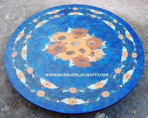 Estilo de lujo y producto hecho en India con decoración de jardín, mesa de comedor con incrustaciones de mármol negro hecha a mano, exclusiva. - Product Image 6