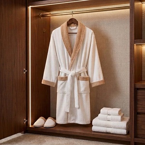 Albornoz de felpa para mujer, de secado rápido, absorbente, con cuello chal, largo hasta la rodilla, con bolsillos, para spa, hoteles, resorts, salones, venta al por mayor - Product Image 4