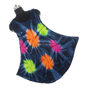Vestido Maxi Tie Dye 2026, Sin Mangas, Cuello Redondo, de Rayón, para Vacaciones, Estilo Bohemio, para la Noche - Product Image 6