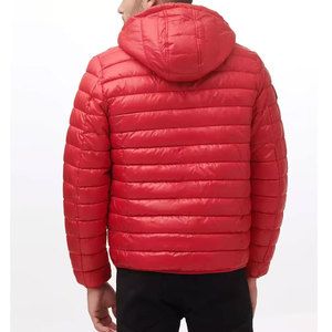 Chaqueta Acolchada Roja con Capucha para Hombre, Cortavientos, Gruesa y Aislante, Abrigo de Invierno con Cuello Alto y Cierre de Cremallera, Estilo Casual - Product Image 5