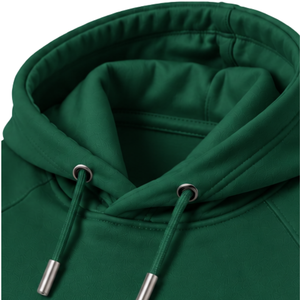 Sudadera con capucha verde oscuro para unisex con bolsillo canguro, capucha con cordón, manga larga, estilo casual urbano. - Product Image 3