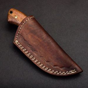 Couteau de chasse artisanal en acier Damas, lame fixe professionnelle, manche en bois, personnalisation OEM, prise en main confortable - Product Image 4