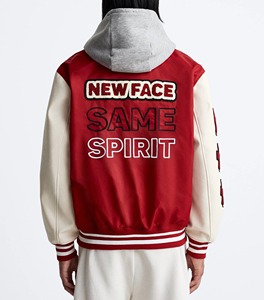 Veste de baseball d'hiver pour homme sur mesure OEM de haute qualité, imperméable, respirante, en polyester, design personnalisé Letterman, en cuir - Product Image 4