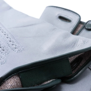 Ikhlas Sports Women Light Gray Sheepskin Leather <b>Gloves</b> Soft Warm Lined Winter Elegant Button Wrist <b>Touchscreen</b> Needle Detection - Product Image 6