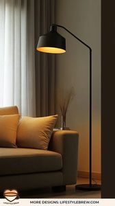 Lampe sur pied LED moderne en métal noir avec base E27, design luxueux, angle réglable, lampe de lecture pour salon et chambre à coucher - Product Image 4