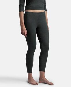 Leggings noirs taille haute pour femme, coupe slim, en coton tricoté, hiver, décontracté, couleur unie, respirant, thermique, séchage rapide, style vintage, coupe courte - Product Image 3