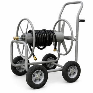 Garden Hose Reel <b>Cart</b> 150ft Heavy Duty 4 Wheels Metal Water Hose <b>Storage</b> <b>Cart</b> with 8" Solid Rubber Wheels ODGGAD021 - Product Image 1
