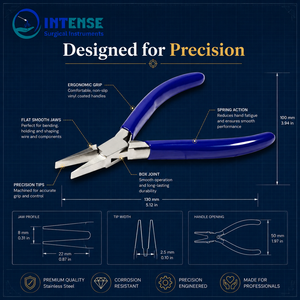 Pince à bec plat professionnelle pour la fabrication de bijoux, outil de pliage de fil en acier inoxydable à mâchoires lisses de précision, vente en gros - Product Image 4