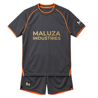 Conjunto de Uniforme de Fútbol Personalizado con Impresión por Transferencia de Calor, 100% Poliéster, Transpirable, Tallas Grandes, Alta Resistencia del Color, Absorbe la Humedad, UPF 50+