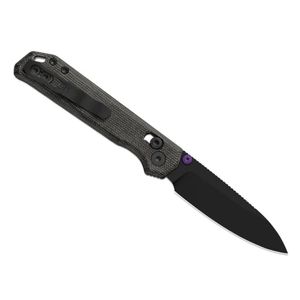 Couteaux pliants de poche pour l'extérieur avec lame à revêtement foncé, manche ergonomique à motifs et construction légère et portable - Product Image 4