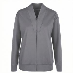 Blouse médicale pour femme en tricot extensible athlétique, col en V, fermeture éclair, design personnalisé, tailles et couleurs variées, vente en gros usine - Product Image 2