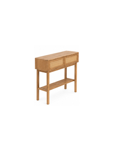 Mesita de noche moderna de madera con 3 cajones y puerta de ratán, muebles escandinavos para dormitorio, hotel, apartamento, casa y villa - Product Image 3