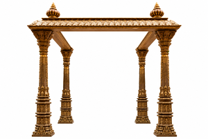 Mandapam de mariage authentique du sud de l'Inde avec piliers sculptés en fibre de verre, léger, couleur personnalisée, style temple - Product Image 5