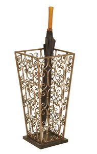 Modern Luxury Aluminum Umbrella Stand METAL WAVE Antiqued Brass Finish Movable Outdoor Living Room Space Easy Fit Umbrellas - Product Image 6