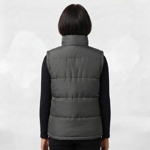Chaleco Acolchado Sin Mangas para Mujer, Chaqueta de Invierno con Cuello Alto, Ropa Casual para Exteriores, Color Sólido - Product Image 4