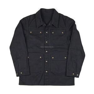 Veste en toile de coton 100% avec bouton couvert avec logo personnalisé design hivernal Vestes pour hommes - Product Image 1