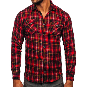 Camisas de Franela a Cuadros para Hombre, Estilo Nuevo, de Alta Calidad, Manga Larga, Corte Regular, Diseño Personalizado, Estampado Informal, 100% Algodón - Product Image 3
