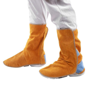 Couvre-chaussures de soudeur en cuir de vachette robuste, protection personnelle, résistant à l'abrasion, pour la construction, la lutte contre les incendies et le soudage - Product Image 1