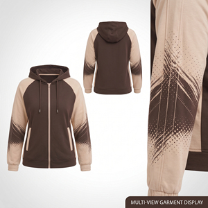 Plus Size Women's Zipper Hoodie Full Sleeve Hooded Fleece Jacket Casual Winter Wear Knitted Frencht Terry Track Hoodie Ladies - Product Image 5