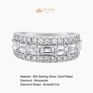 Anillo de Eternidad de Moissanita, Anillo de Plata de Ley 925, Anillo de Moda para Mujer, Joyería Fina de Lujo, Estilo de Compromiso - Product Image 6