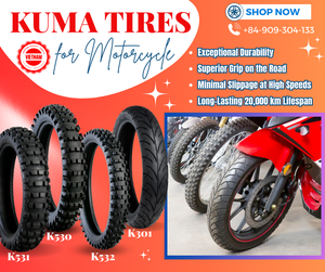 ยางมอเตอร์ไซค์รุ่นใหม่มาแรงปี 2026 KUMA K301 100/80-16 ผลิตในเวียดนาม ยางคุณภาพสูง รับประกัน 12 เดือน สีดำ 4PR/6PR/8PR - Product Image 6