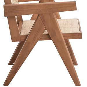 Poltrona beige e naturale con accenti decorativi - Product Image 6