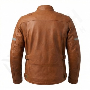 แจ็คเก็ตหนังแท้สำหรับขี่มอเตอร์ไซค์คุณภาพดีที่สุดสำหรับผู้ชาย รุ่นใหม่ล่าสุดสำหรับฤดูหนาว พร้อมแผ่นป้องกันที่ถอดออกได้ สามารถสั่งทำได้ - Product Image 2