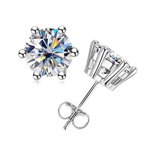 Pendientes de Plata de Ley 925 con Moissanita, Color D, VVS, Chapados en Rodio, Símbolo de Paz, Solitario, Joyería de Regalo para Hombre y Mujer - Product Image 5