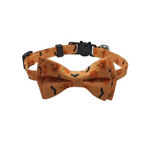 Collar para mascotas con diseño divertido, lazo desmontable, collar para gatos, collar con diseño divertido de Halloween para perros pequeños, diseño de murciélago morado W - Product Image 6