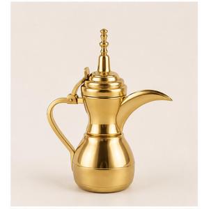 Luxury Gold Plated Arabic Coffee Dallah Premium Stainless Steel Qahwa <b>Pot</b> with Mirror Finish Middle Eastern Teapot for Hot Sale - Product Image 1