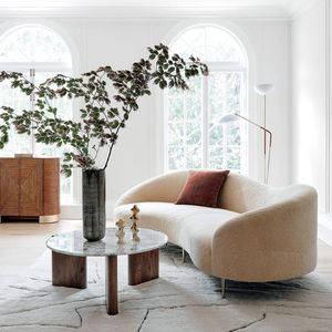 Designer <b>Round</b> <b>White</b> Marble Coffee <b>Table</b> with Elegant Finish and Heavy Duty Base Modern Living Room Furniture for Home - Product Image 2