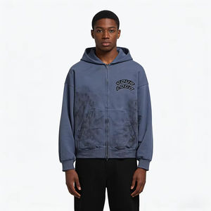 Sweat à capuche personnalisé 2026 avec impression sérigraphique effet soleil délavé, 100 % coton molletonné haute densité, pour un look décontracté ou streetwear, unisexe - Product Image 4