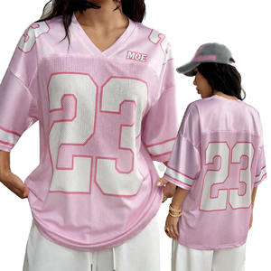 Diseña Tu Propio Jersey Deportivo Informal Y2K de Malla de Poliéster Ligero con Cuello en V, Jersey de Camuflaje con Pedrería, Jersey Corto, Jersey de Fútbol Americano - Product Image 5