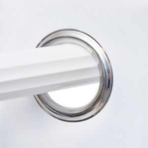 Tende Oscuranti Solide con Occhielli per Camera da Letto e Soggiorno, Set di 2 Pannelli Neri e Bianchi - Product Image 3