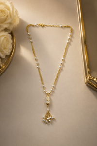 Collar Personalizado con Baño de Rodio, Colgante de Perla en Forma de Cápsula, Cadena con Borla de Perlas de Agua Dulce, Joyería Fina de Herencia, Regalo para Mujer - Product Image 2