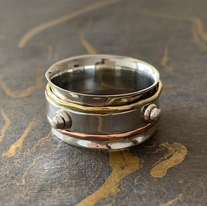 925 Sterling <b>Silver</b> <b>Spinner</b> Rotating Band <b>Ring</b> For Unisex Wear Gift Any Occasion Daily Wear - Product Image 4