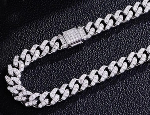 Collier de luxe pour femme en argent sterling 925 massif avec strass, chaîne à maillons plaquée rhodium, bijoux de soirée - Product Image 3